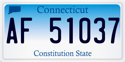 CT license plate AF51037