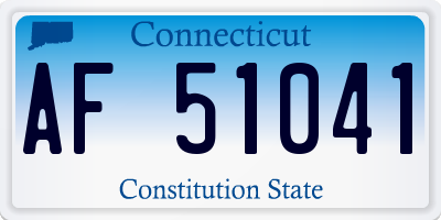 CT license plate AF51041
