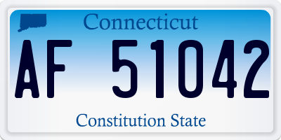CT license plate AF51042