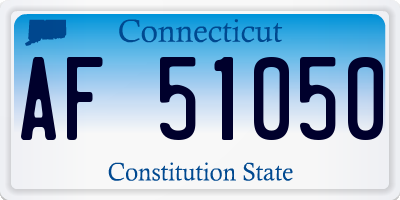CT license plate AF51050
