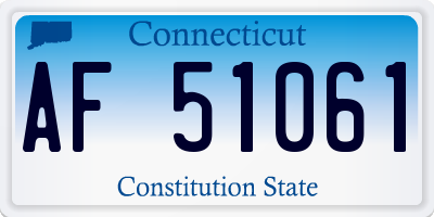 CT license plate AF51061