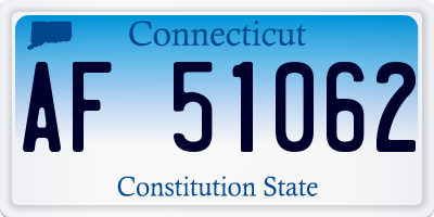 CT license plate AF51062