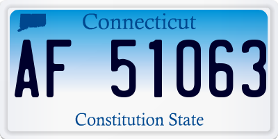 CT license plate AF51063