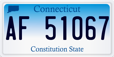 CT license plate AF51067