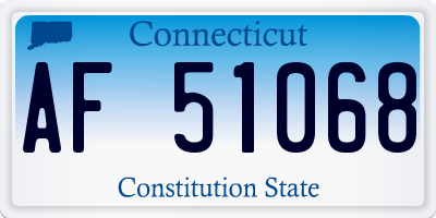 CT license plate AF51068