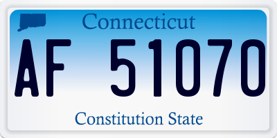 CT license plate AF51070