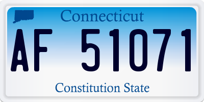 CT license plate AF51071