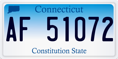 CT license plate AF51072