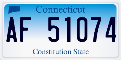 CT license plate AF51074