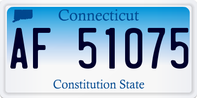 CT license plate AF51075