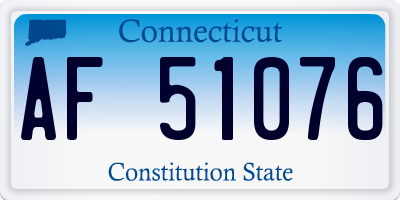 CT license plate AF51076