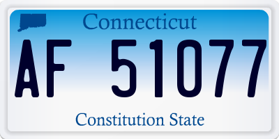 CT license plate AF51077