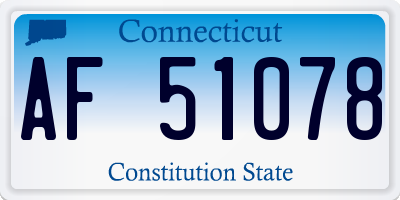 CT license plate AF51078