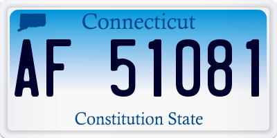 CT license plate AF51081