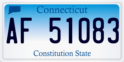 CT license plate AF51083