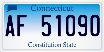 CT license plate AF51090