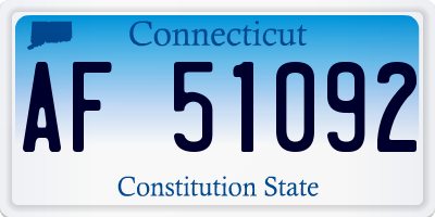 CT license plate AF51092
