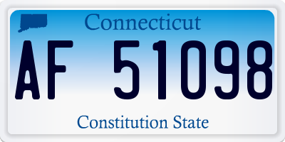 CT license plate AF51098