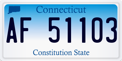 CT license plate AF51103