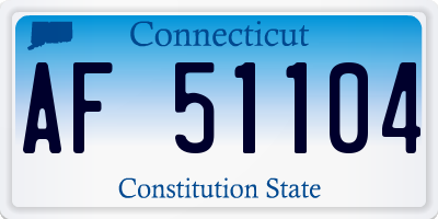 CT license plate AF51104