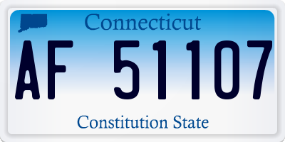 CT license plate AF51107