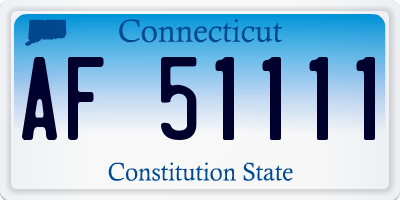 CT license plate AF51111