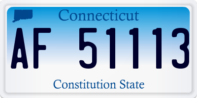 CT license plate AF51113