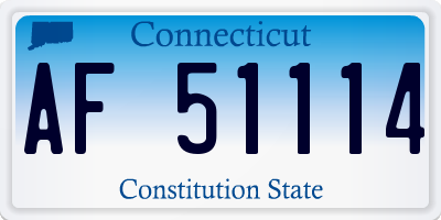 CT license plate AF51114