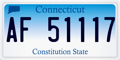CT license plate AF51117