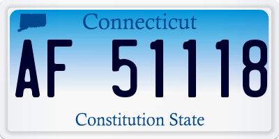CT license plate AF51118