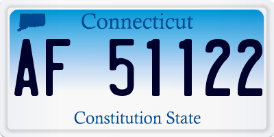 CT license plate AF51122