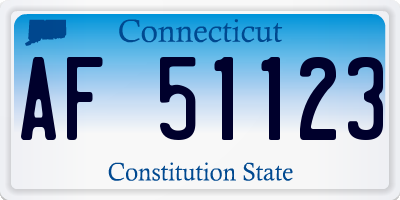 CT license plate AF51123