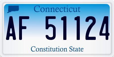 CT license plate AF51124