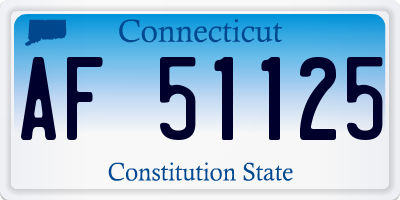 CT license plate AF51125