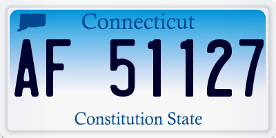CT license plate AF51127