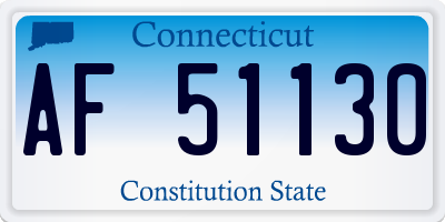 CT license plate AF51130