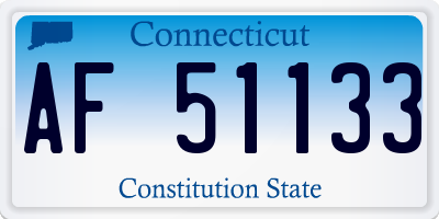 CT license plate AF51133