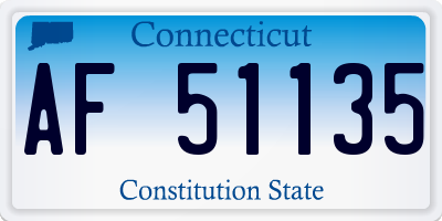 CT license plate AF51135