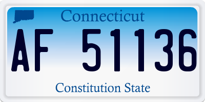 CT license plate AF51136