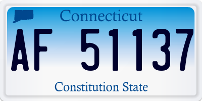 CT license plate AF51137