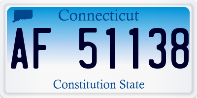 CT license plate AF51138