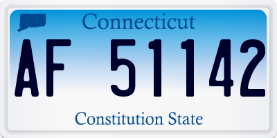 CT license plate AF51142