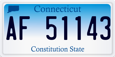 CT license plate AF51143