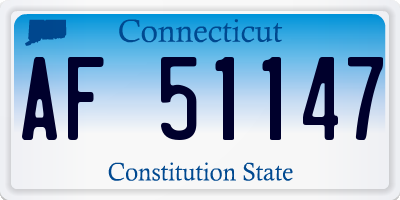 CT license plate AF51147