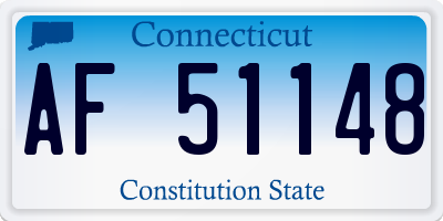 CT license plate AF51148