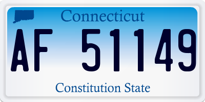 CT license plate AF51149