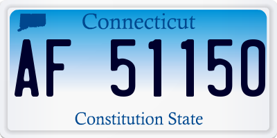 CT license plate AF51150