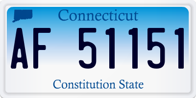 CT license plate AF51151
