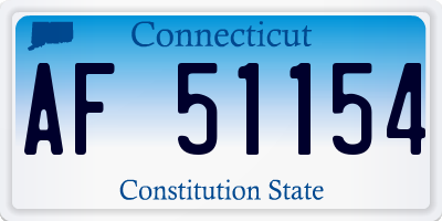 CT license plate AF51154