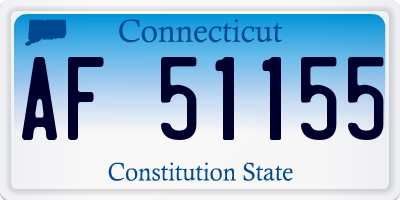 CT license plate AF51155